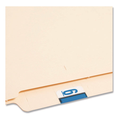 Numerical End Tab File Folder Labels, 6, 1 X 1.25, White, 500/roll