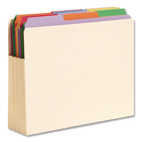 Manila End Tab Tuff Pockets, 3.5" Expansion, Letter Size, Manila, 10/box