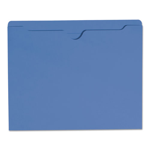 Colored File Jackets With Reinforced Double-ply Tab, Straight Tab, Letter Size, Blue, 100/box