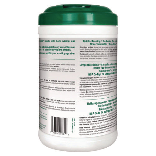 Safety Towels, 1-ply, 10 X 12, White, Unscented, 75/canister, 6 Canisters/carton