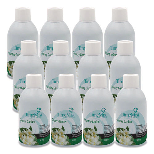 Premium Metered Air Freshener Refill, Country Garden, 7.1 Oz Aerosol Spray, 12/carton