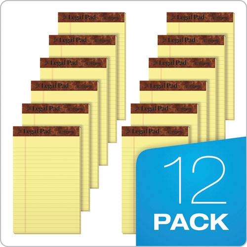 "the Legal Pad" Ruled Perforated Pads, Narrow Rule, (50) Canary-yellow 5 X 8 Sheets, Dozen