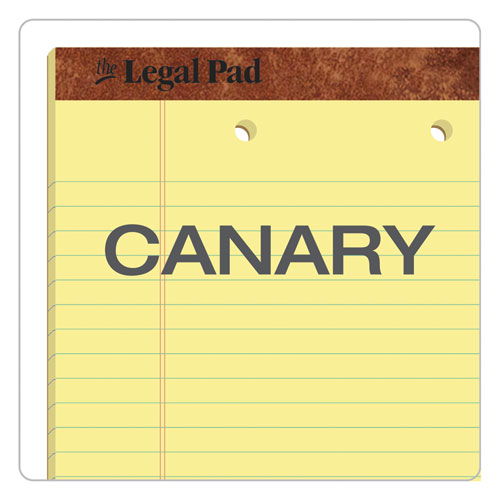 "the Legal Pad" Ruled Perforated Pads, Top 2-hole Punch, Wide/legal Rule, 50 Canary-yellow 8.5 X 11.75 Sheets, Dozen