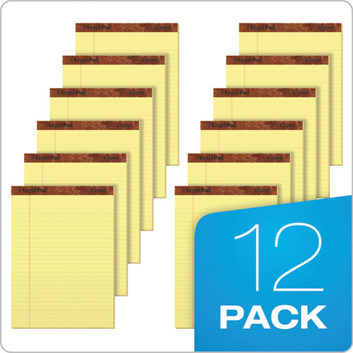 "the Legal Pad" Ruled Perforated Pads, Wide/legal Rule, (50) Canary Yellow 8.5 X 11.75 Sheets, Dozen