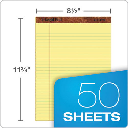 "the Legal Pad" Ruled Perforated Pads, Wide/legal Rule, (50) Canary Yellow 8.5 X 11.75 Sheets, Dozen