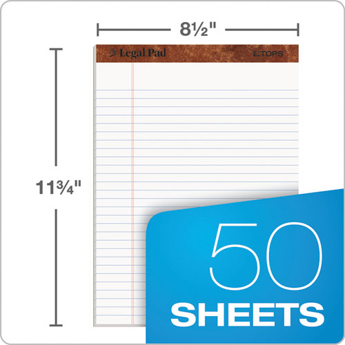 "the Legal Pad" Ruled Perforated Pads, Wide/legal Rule, (50) White 8.5 X 11.75 Sheets, Dozen