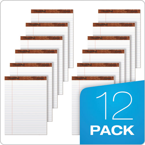 "the Legal Pad" Ruled Perforated Pads, Wide/legal Rule, (50) White 8.5 X 11.75 Sheets, Dozen