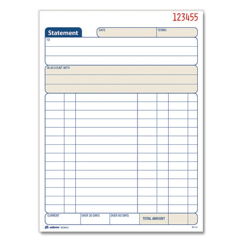 Multipart Statement Pad, Two-part Carbonless, 5.56 X 7.94, 50 Sets/pad, 3 Pads/pk