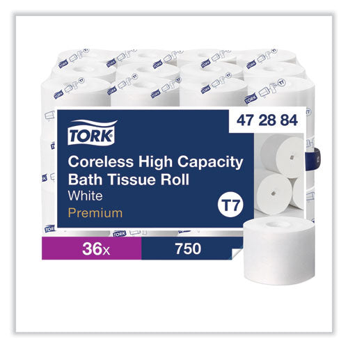 Coreless High Capacity Bath Tissue, 2-ply, White, 750 Sheets/roll, 36 Rolls/carton