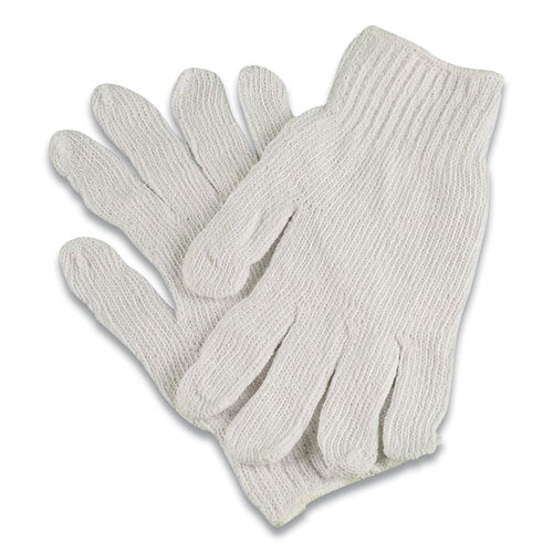 Pro Ctps400/nlw Series Natural White String Knit Gloves, Reversible, Large, White, 12 Pairs