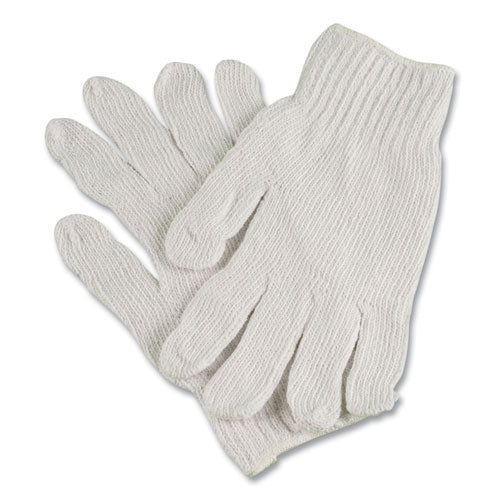 Pro Ctps400/nlw Series Natural White String Knit Gloves, Reversible, Medium, White, 12 Pairs