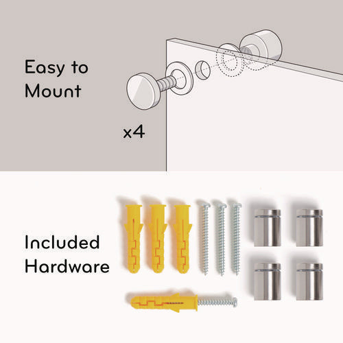 Black Glass Dry Erase Board, 36" X 24" (actual Size: 35" X 23"), Black Surface