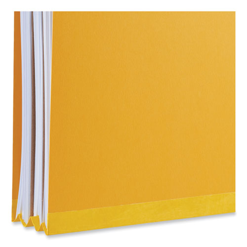 Bright Colored Pressboard Classification Folders, 2" Expansion, 1 Divider, 4 Fasteners, Letter Size, Yellow Exterior, 10/box