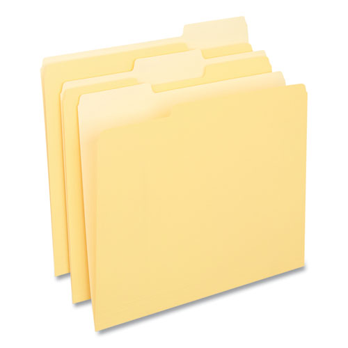 Deluxe Colored Top Tab File Folders, 1/3-cut Tabs: Assorted, Letter Size, Yellow/light Yellow, 100/box