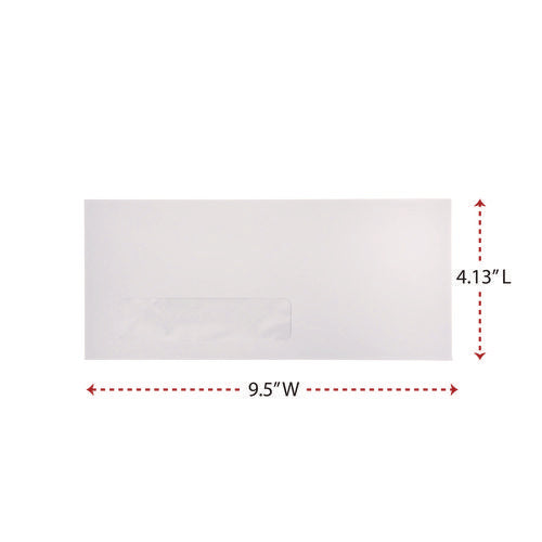 Open-side Business Envelope, 1 Window, #10, Commercial Flap, Gummed Closure, 4.13 X 9.5, White, 500/box