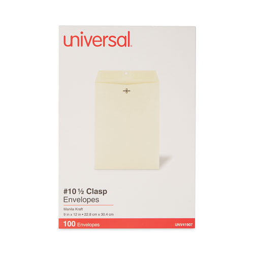 Kraft Clasp Envelope, #10 1/2, Square Flap, Clasp/gummed Closure, 9 X 12, Brown Kraft, 100/box