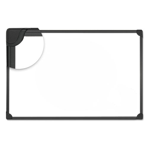 Design Series Deluxe Magnetic Steel Dry Erase Marker Board, 23.62" X 17.71", White Surface, Black Aluminum/plastic Frame