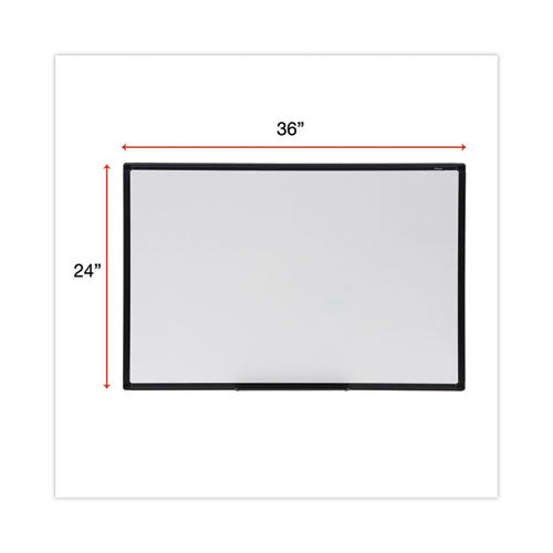 Design Series Deluxe Dry Erase Board, 36" X 24", White Surface, Black Anodized Aluminum Frame