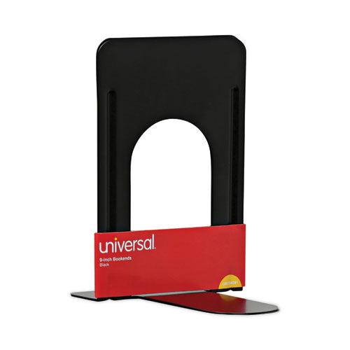 Jumbo Economy Bookends, Standard, 5.88 X 8.25 X 9, Heavy Gauge Steel, Black, Pair