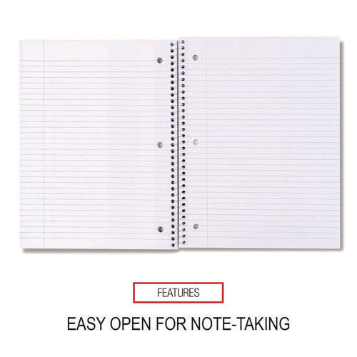Wirebound Notebook, 1-subject, Medium/college Rule, Black Cover, (70) 10.5 X 8 Sheets
