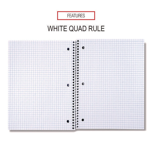 Wirebound Notebook, 1-subject, Quadrille Rule (4 Sq/in), Assorted Cover Colors, (70) 10.5 X 8 Sheets, 4/pack