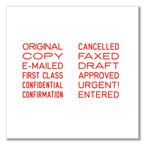 Printy Self-inking Stamp, 12 Selectable Messages, 1.25" X 0.38", Red