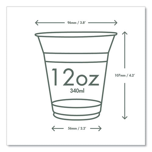 96-series Cold Cup, 12 Oz, Plastic, Clear/green, 1,000/carton