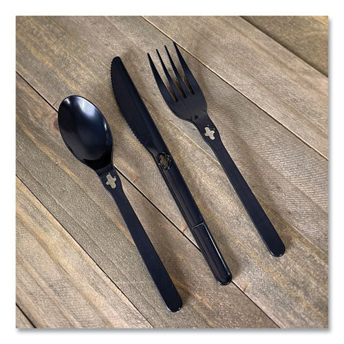 Fork Wego Polystyrene, Fork, Plastic, Black, 1,000/carton