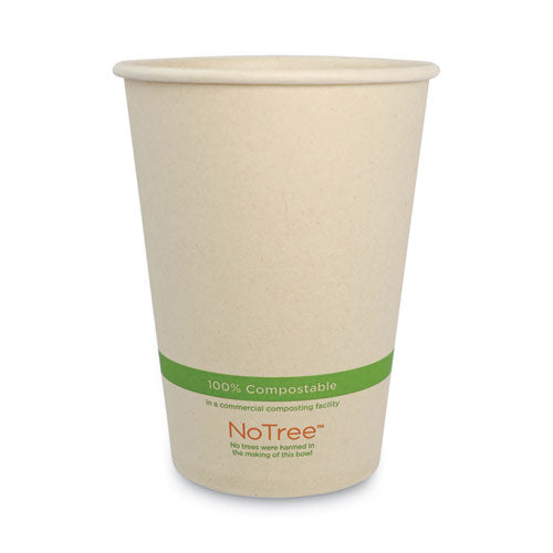 No Tree Paper Bowls, 32 Oz, 4.4" Diameter X 5.8" H, Natural, Sugarcane, 500/carton