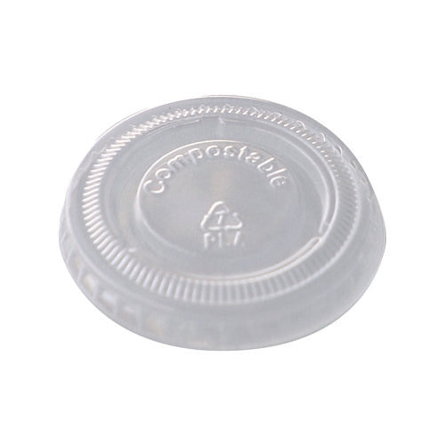 Pla Clear Cold Cup Lids, Fits 1 Oz Portion Cups, Plastic, Clear, 3,000/carton