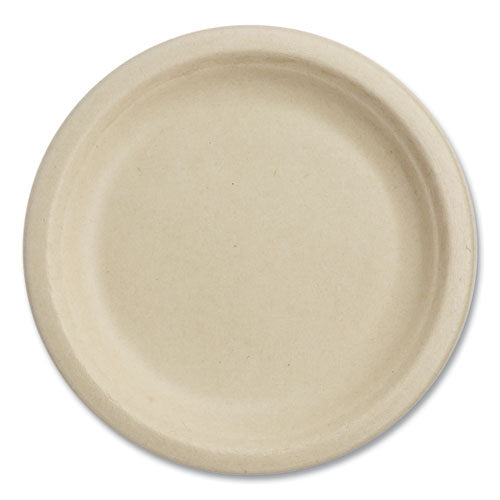Fiber Plates, Paper, 7" Dia, Natural, 1,000/carton