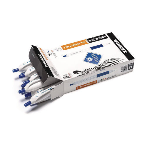 Sarasa Dry X1+ Gel Pen, Retractable, Medium 0.7 Mm, Blue Ink, White/blue Barrel, 12/pack