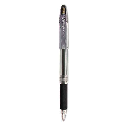 Jimnie Gel Pen, Stick, Medium 0.7 Mm, Black Ink, Clear/black Barrel, 12/pack