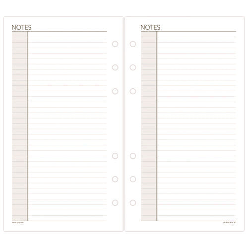 Lined Notes Pages For Planners/organizers, 6.75 X 3.75, White Sheets, Undated, 30 Sheets