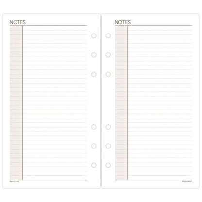 Lined Notes Pages For Planners/organizers, 6.75 X 3.75, White Sheets, Undated, 30 Sheets
