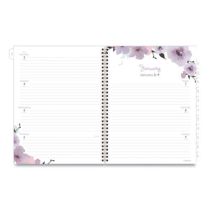 Mina Weekly/monthly Planner, Floral Artwork, 11 X 8.5, White/violet/peach Cover, 12-month (jan To Dec): 2026