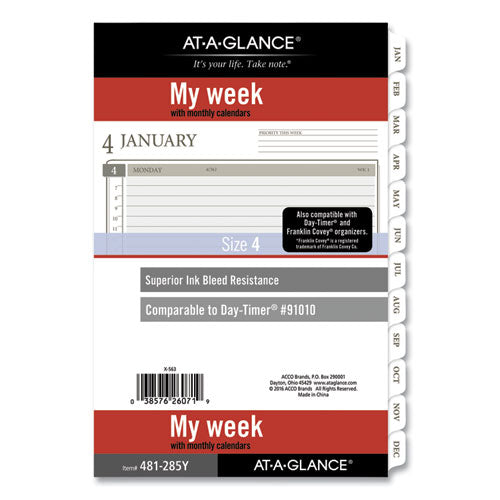2-page-per-week Planner Refills, 8.5 X 5.5, White Sheets, 12-month (jan To Dec): 2026