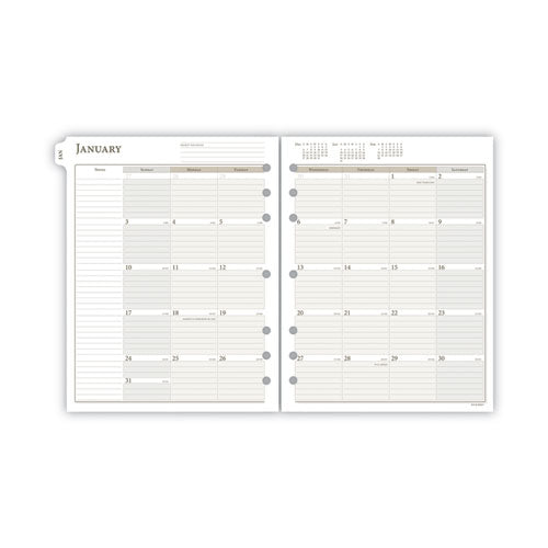 2-page-per-week Planner Refills, 8.5 X 5.5, White Sheets, 12-month (jan To Dec): 2026