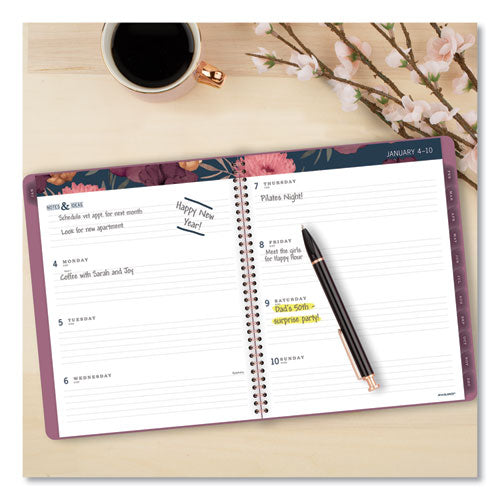 Dark Romance Weekly/monthly Planner, Floral Artwork, 11 X 8.5, Multicolor Cover, 13-month: Jan 2026 To Jan 2027