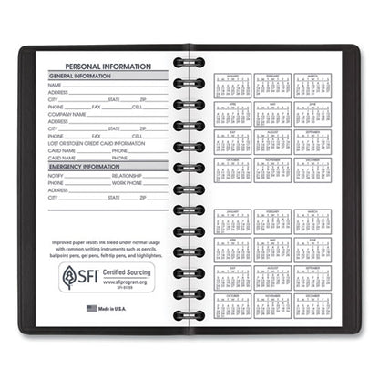 Weekly Planner, 4.5 X 2.5, Black Cover, 12-month (jan To Dec): 2026