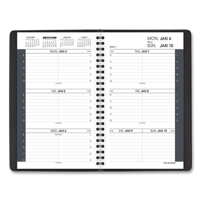 Weekly Block Format Appointment Book Ruled For Hourly Appointments, 8 X 5, Black Cover, 12-month (jan To Dec): 2026