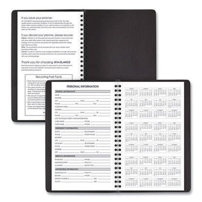 Weekly Block Format Appointment Book Ruled For Hourly Appointments, 8 X 5, Black Cover, 12-month (jan To Dec): 2026