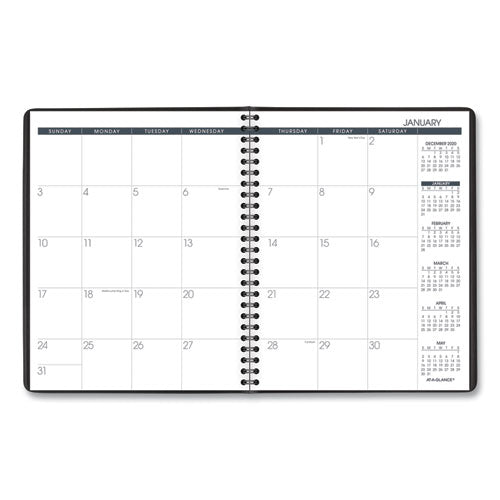 Monthly Planner, 8.75 X 7, Black Cover, 12-month (jan To Dec): 2026