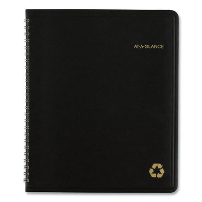 Recycled Monthly Planner With Perforated Memo Section, 8.75 X 7, Black Cover, 12-month (jan To Dec): 2026