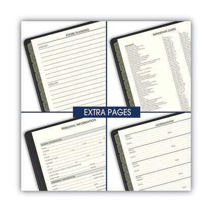 Recycled Monthly Planner With Perforated Memo Section, 8.75 X 7, Black Cover, 12-month (jan To Dec): 2026