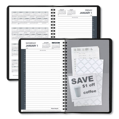 Daily Appointment Book With 30-minute Appointments, 8 X 5, Black Cover, 12-month (jan To Dec): 2026