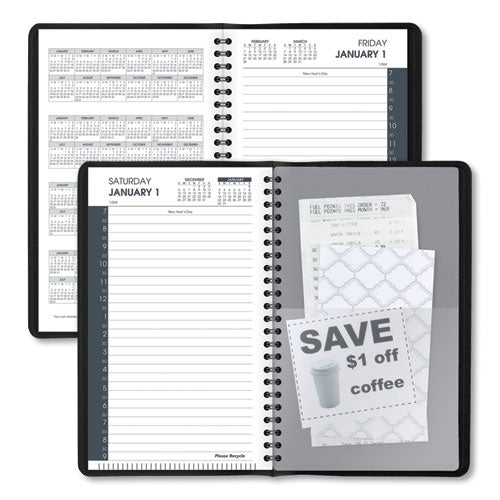 Daily Appointment Book With 30-minute Appointments, 8 X 5, Black Cover, 12-month (jan To Dec): 2026