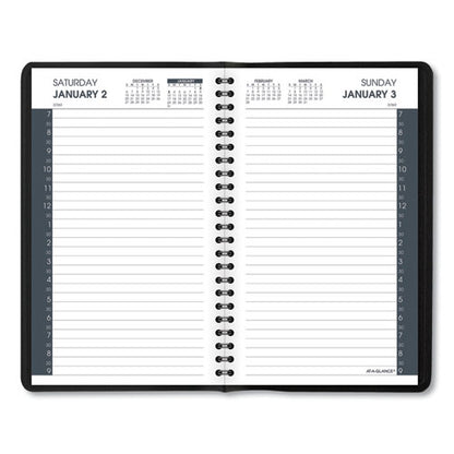 Daily Appointment Book With 30-minute Appointments, 8 X 5, Black Cover, 12-month (jan To Dec): 2026