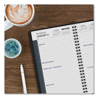 Daily Appointment Book With 30-minute Appointments, 8 X 5, Black Cover, 12-month (jan To Dec): 2026