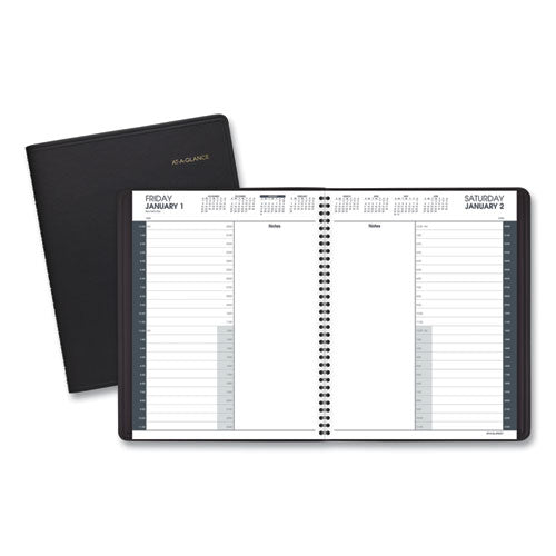 24-hour Daily Appointment Book, 11 X 8.5, Black Cover, 12-month (jan To Dec): 2026